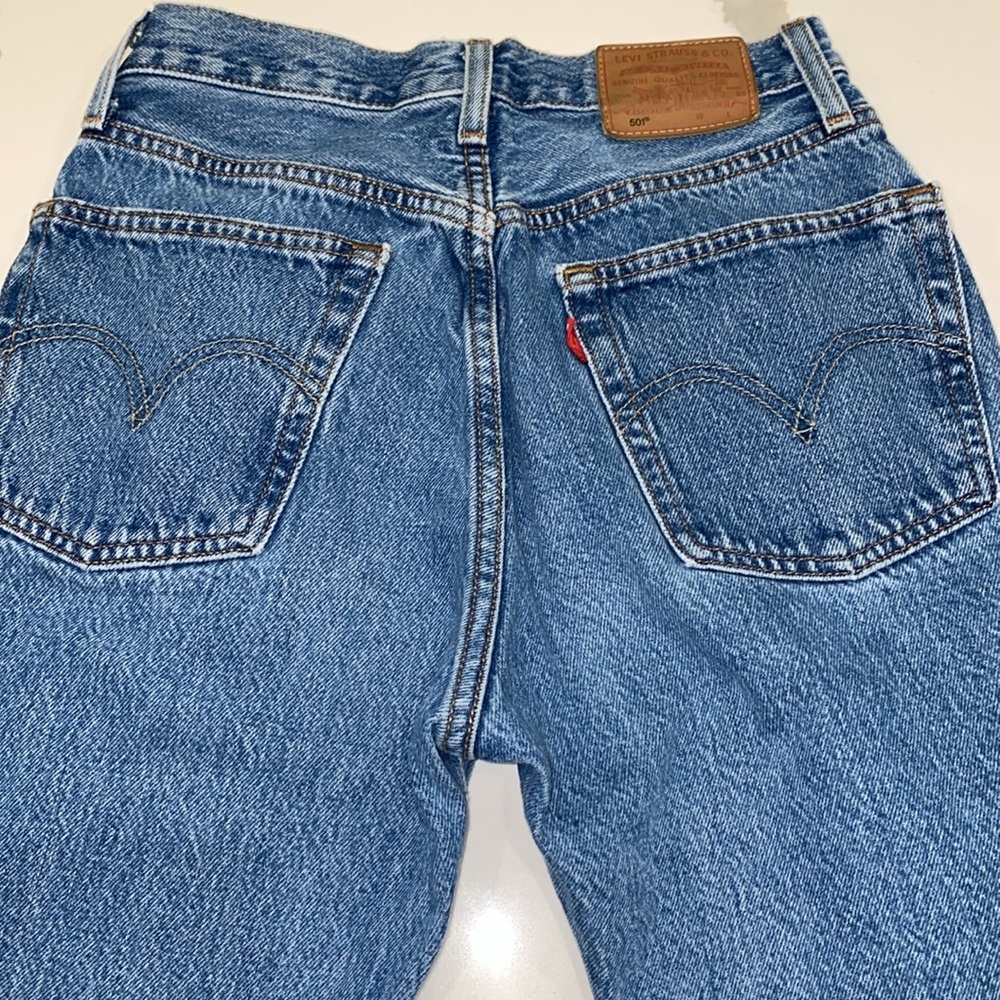Levis 501s Button Fly Jeans Patchwork Unique One … - image 7